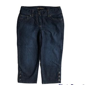 Ann Taylor Dark Wash Curvy Fit Lindsay Waist Capri Jeans-Sz 6